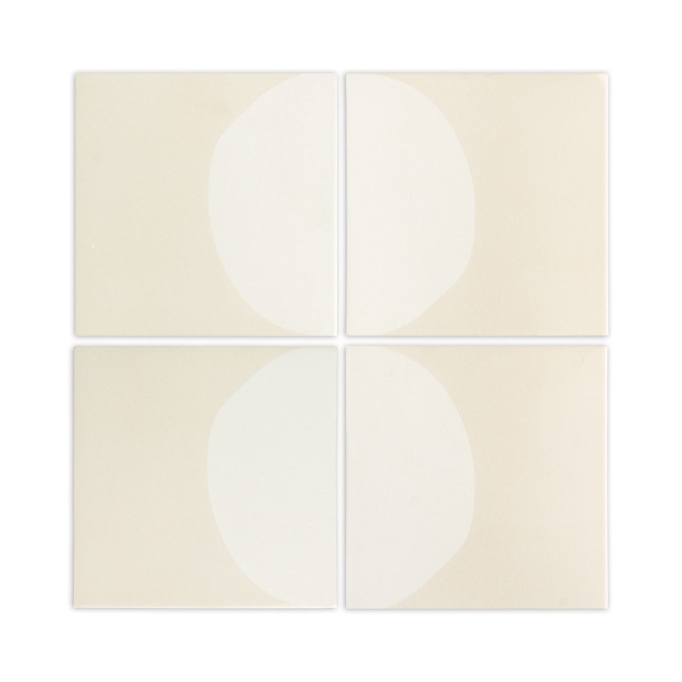 Bundle of light beige tiles by Clay Imports, with an abstract white Mod Dew pattern.
