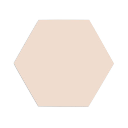 Light pink clay hexagon tile by Clay Imports with a smooth surface and subtle shadow.