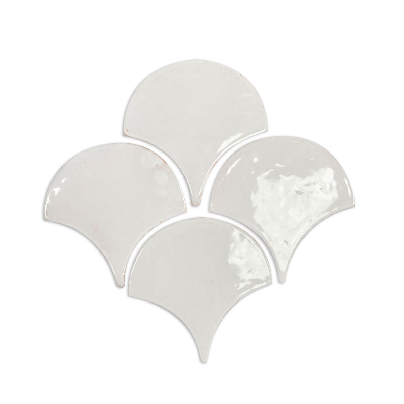 Horizon Glazed Abanico White Gloss 6"