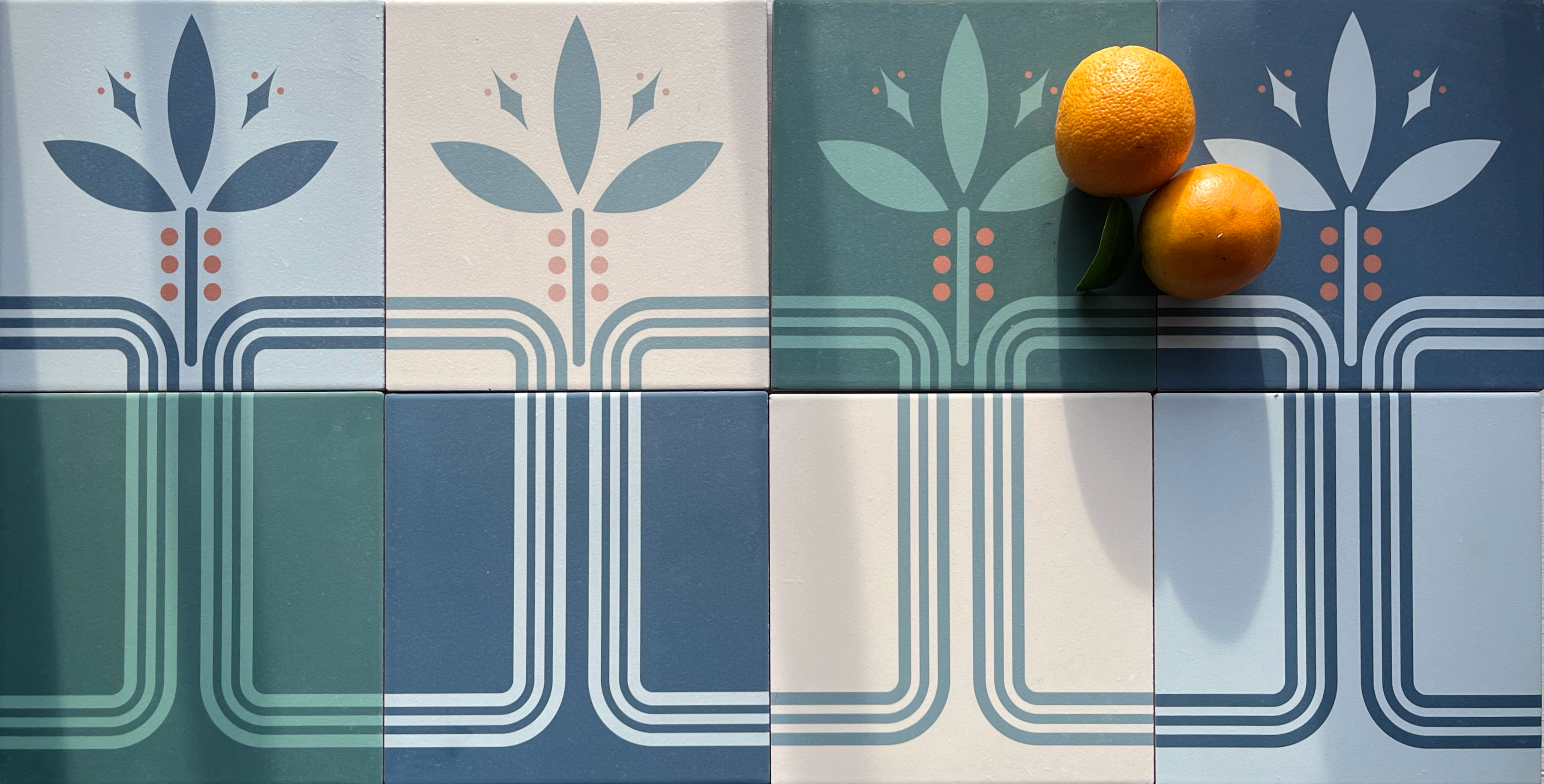 Unique Pattern Square Tile - Conectada Midnight 8
