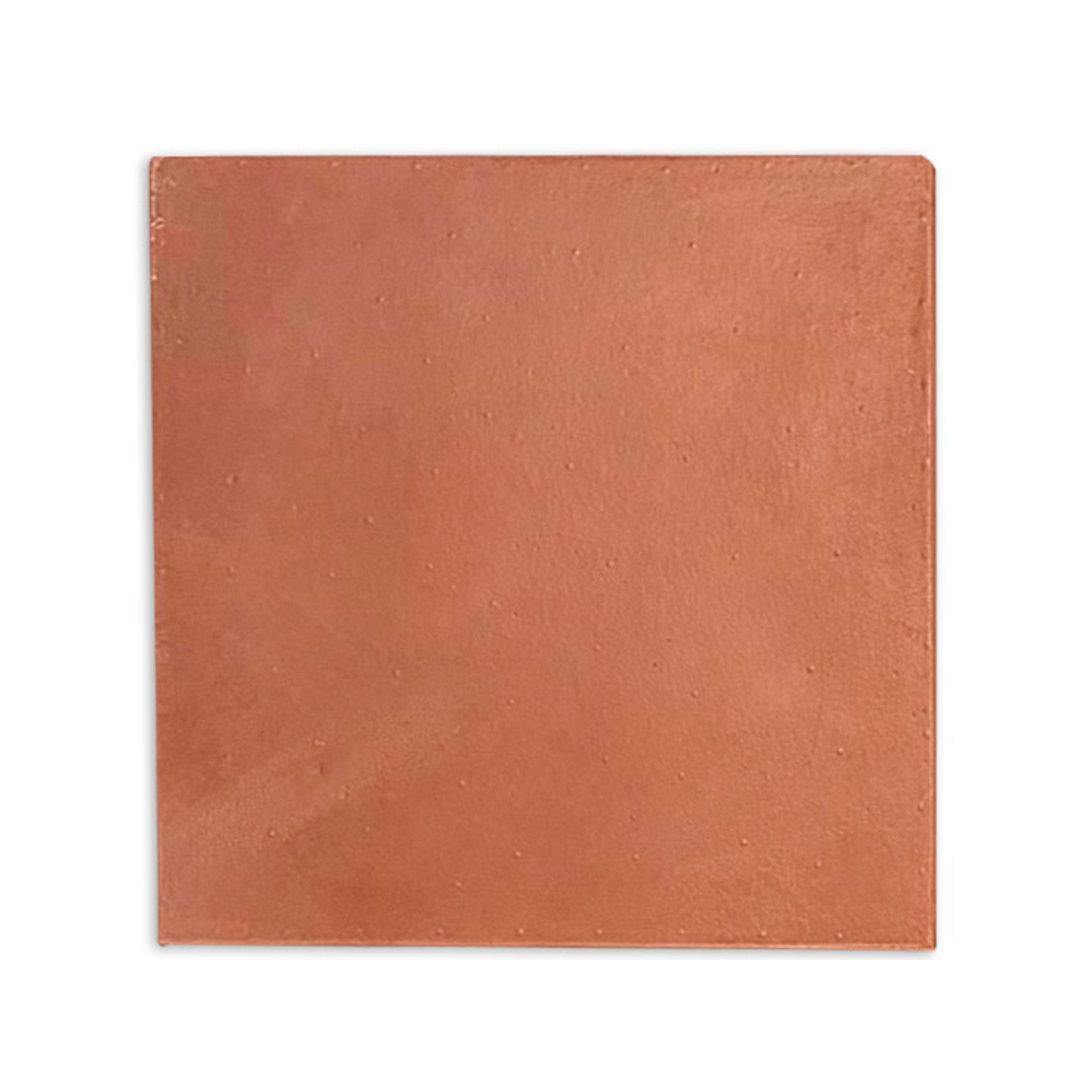D'Hanis Red Terracotta Sample by Clay Imports, a square tile with an earthy, textured surface and subtle bumps.
