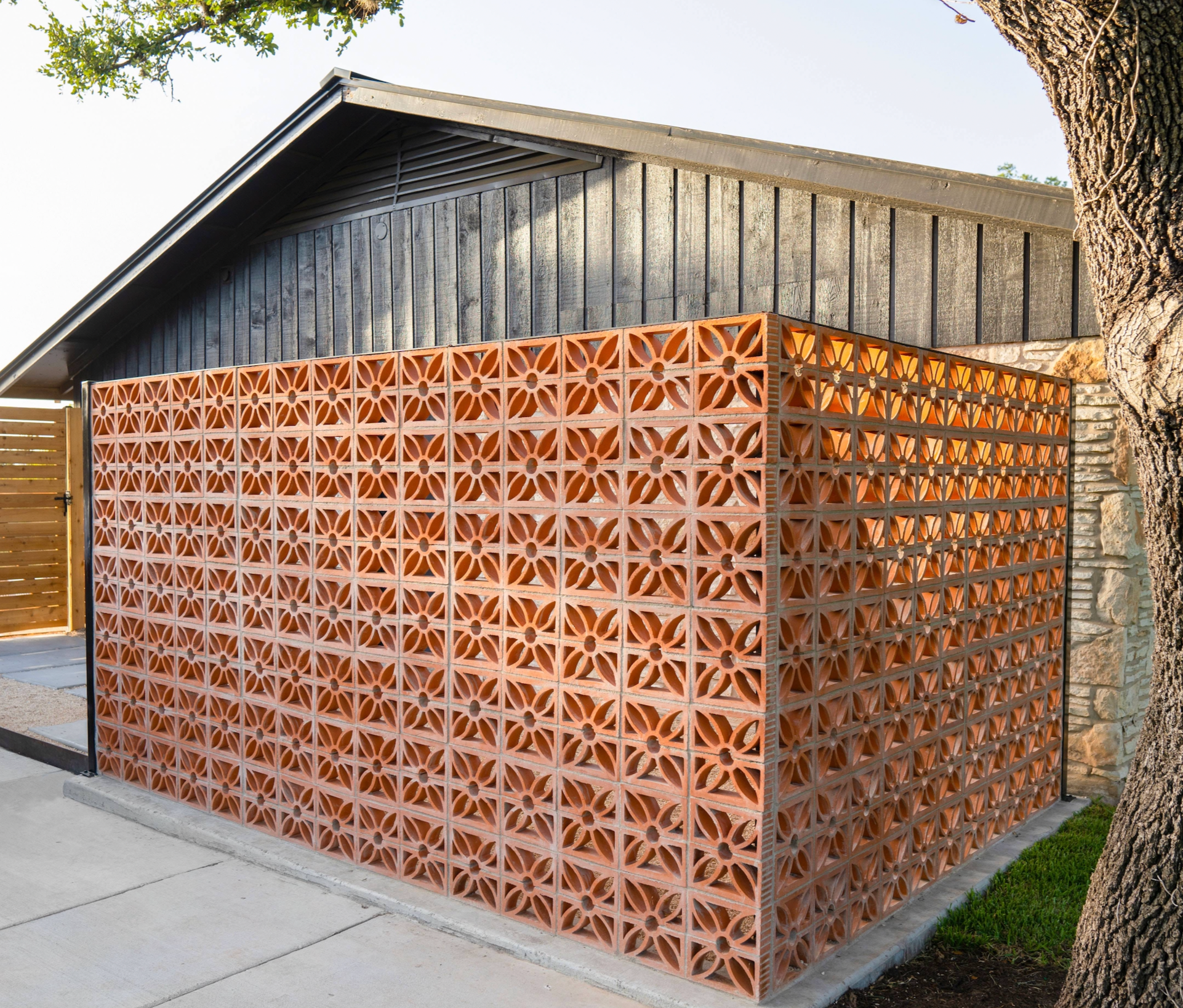 Mid Century Modern Breeze Block Wall Construction Mid Century