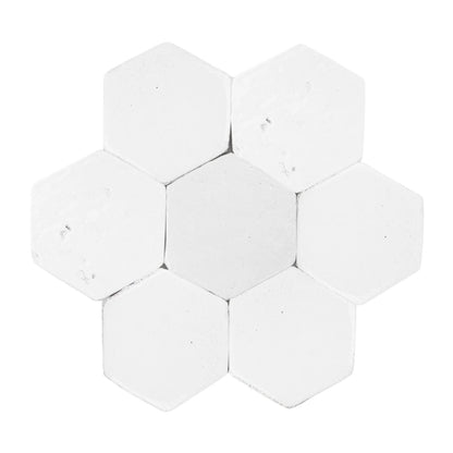 [Bundle] Glazed Antique Hexagon White Gloss 4" | 25 SF