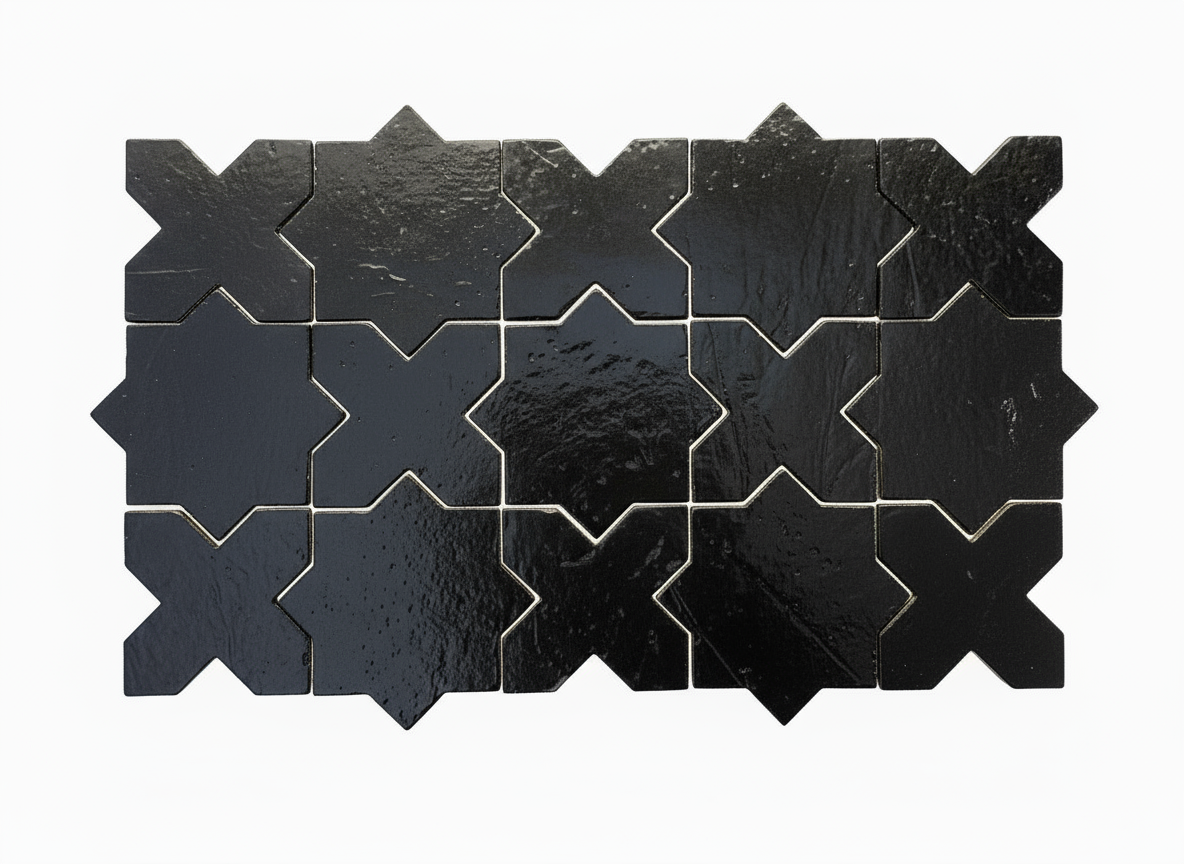 [Bundle] Glazed Antique Star & Cross Noir Black 5.5 | 14 SF