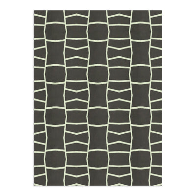 Wallpaper by Clay Imports featuring an irregular light grid pattern on a dark charcoal background.