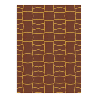 Brown and gold irregular grid pattern wallpaper by Clay Imports with a subtle texture.