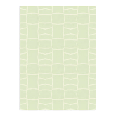 Light green wallpaper by Clay Imports featuring an organic, off-white irregular grid pattern and subtle texture.