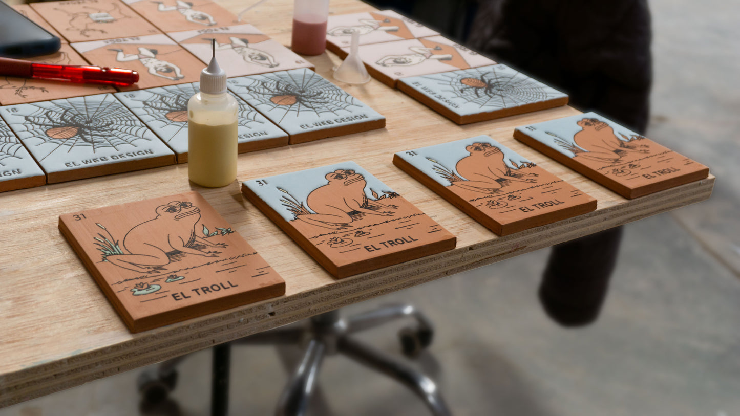 Millennial Lotería Relief Tiles