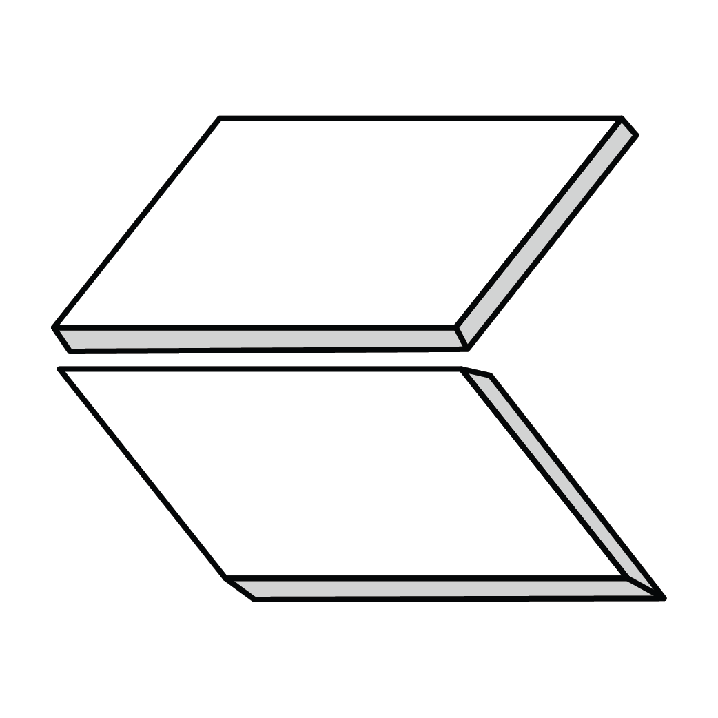 Parallelogram Black Suede 4x8 - Right Side