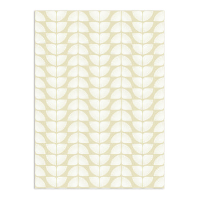 Light beige Petalita wallpaper by Clay Imports with a repeating pattern of white fan shapes.