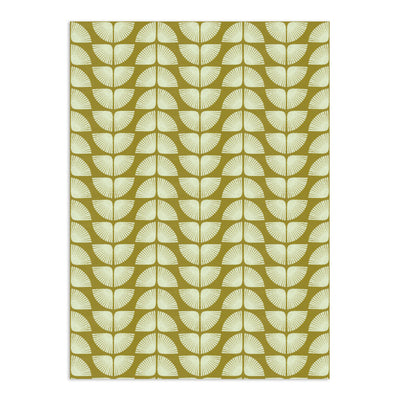 Olive green Petalita Wallpaper by Clay Imports with a repeating light green geometric fan pattern and distressed texture.