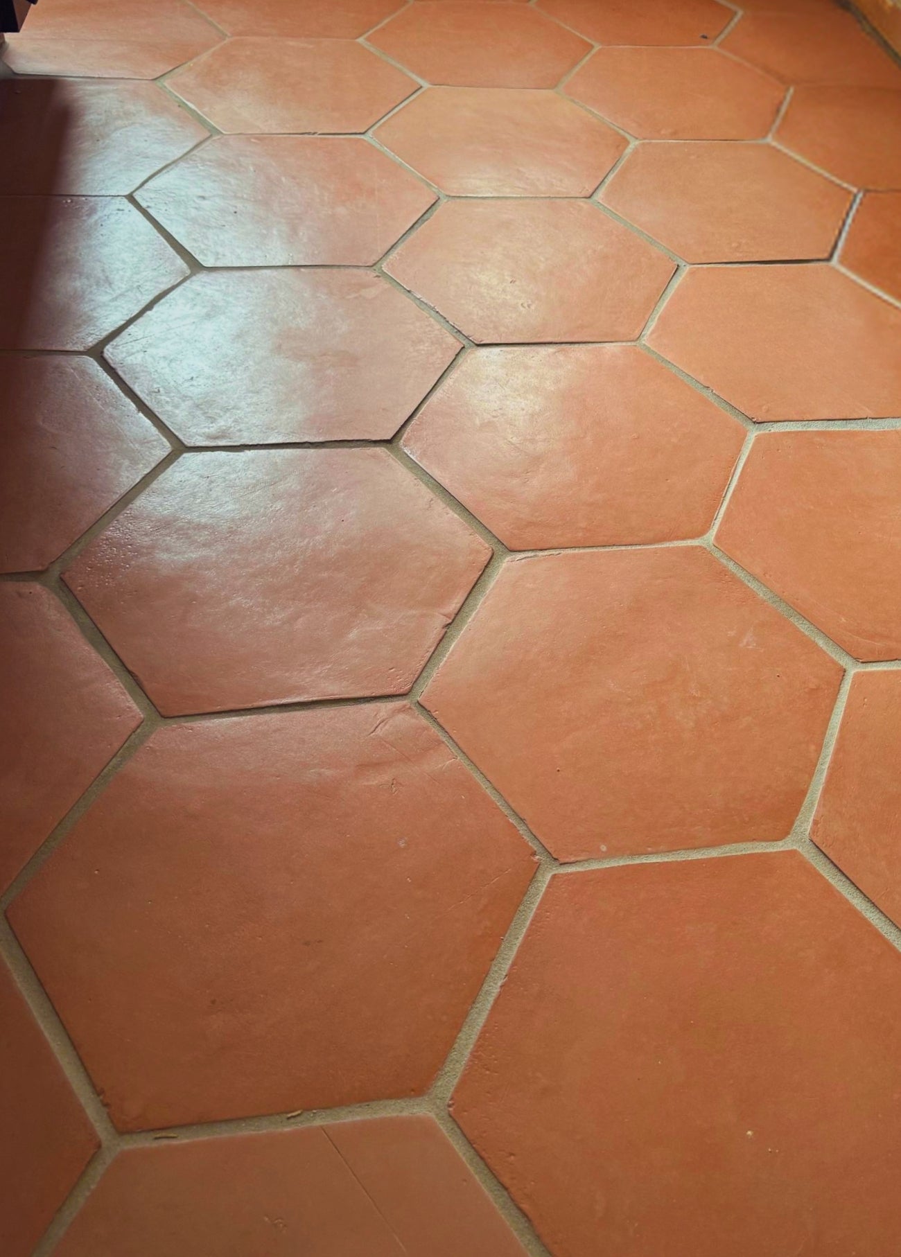 Pressed Terracotta Red Hexagon 12