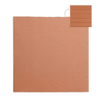 Reddish-brown Terracotta Sample by Clay Imports, a square tile displaying a textured reverse side in an inset.
