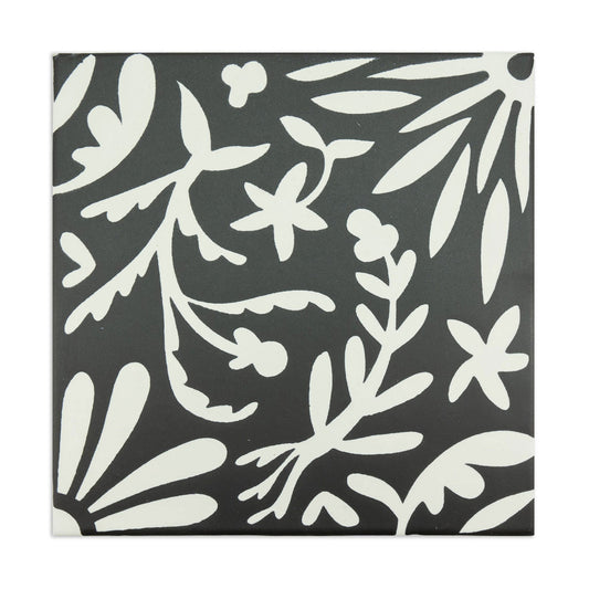 [Sample] Jardin de Luna Herbs Black Suede 8"x8"