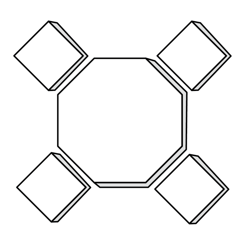 Octagon 8" + Insert 3"x3"