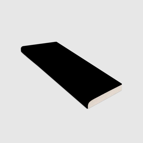 Single Bullnose Black Gloss Tile 2"x8"