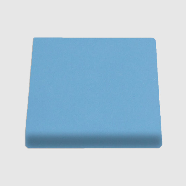 Single Bullnose Baby Blue Gloss Tile 6"x6"