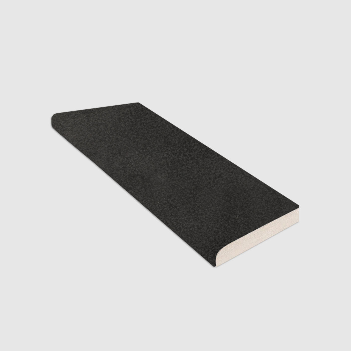 Single Bullnose Black Suede Matte Tile 2"x8"