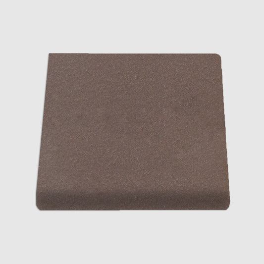 Single Bullnose Boot Brown Matte Tile 6"x6"